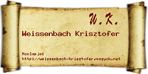 Weissenbach Krisztofer névjegykártya