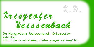 krisztofer weissenbach business card